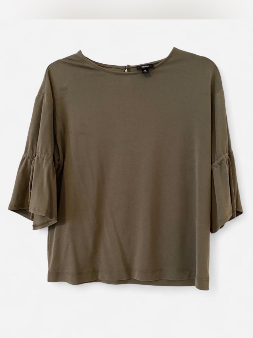 Olive Ruffle Sleeve Women’s Top